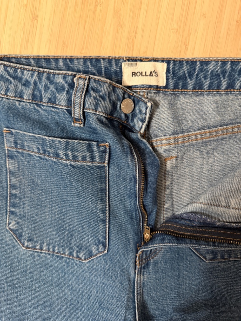 Rollas high waisted Wide Leg Blue Denim Jeans - Picture 4 of 4